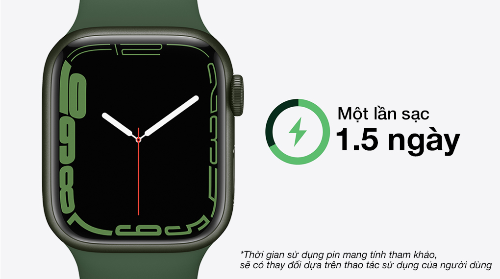 Apple Watch Series 7 GPS 41mm - Thời gian sử dụng