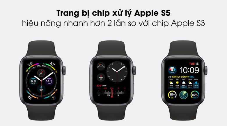Apple Watch SE 44mm viền nhôm dây cao su sử dụng bộ chip xử lý S5