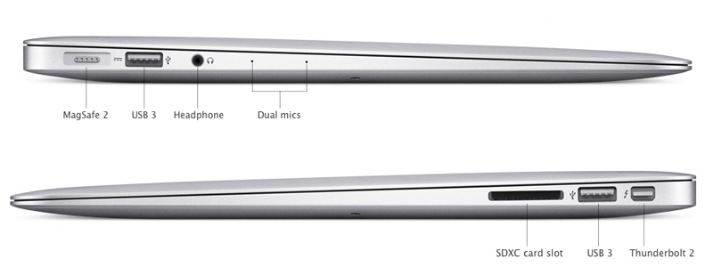 Các cổng kết nối của MacBook Air 2017