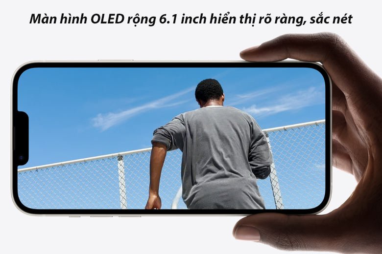 iPhone 14 128GB sử dụng tấm nền OLED với kích thước màn hình 6.1 inch