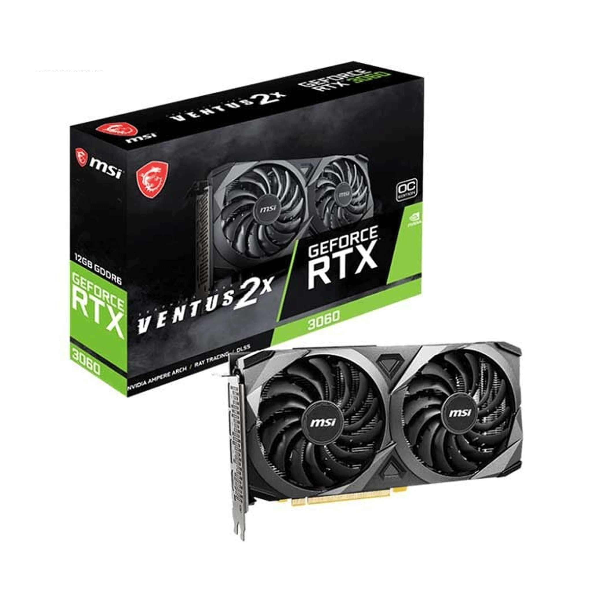 Card màn hình MSI RTX 3060 12GB GDDR6 Ventus 2X OC LHR