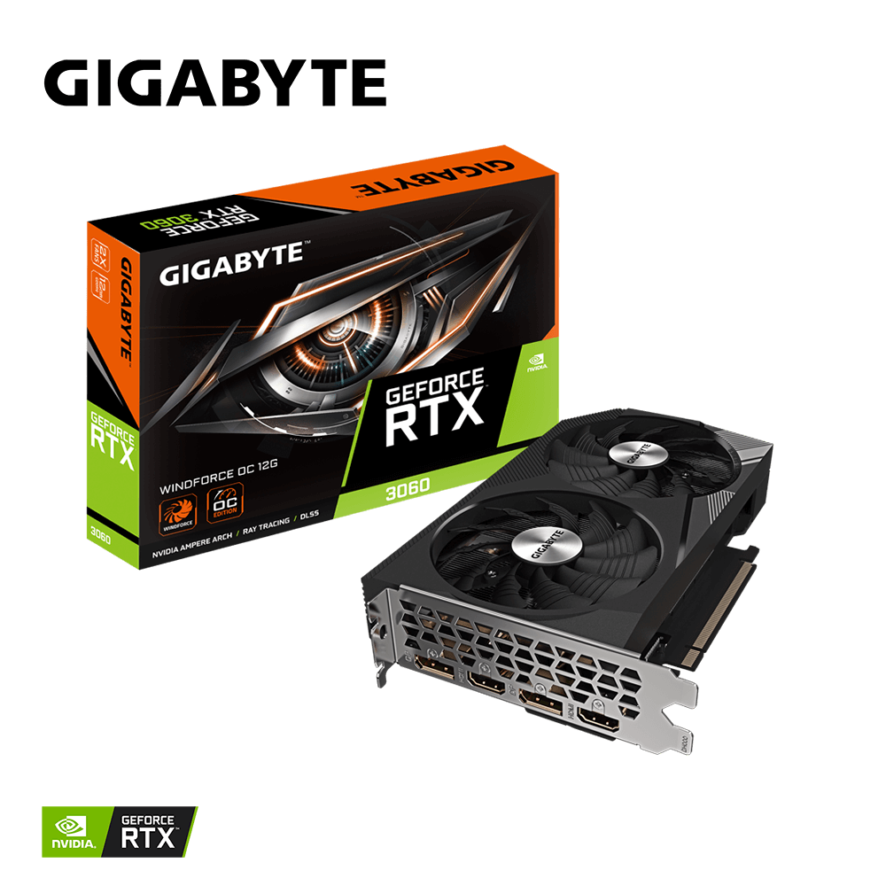 Card màn hình GIGABYTE GeForce RTX 3060 WINDFORCE OC 12G V2 (GV-N3060WF2OC-12GD)